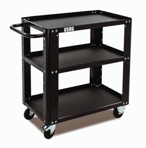 Carrello multiuso 3 ripiani in lamiera verniciato nero Usag 504SN