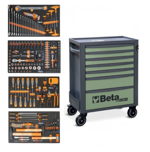 Carrello portautensili Beta RSC24 7 cassetti + 267 utensili - - verde