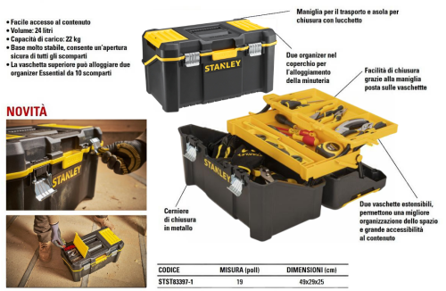 Cassetta portautensili Stanley STST83397-1 MULTILEVEL 19"