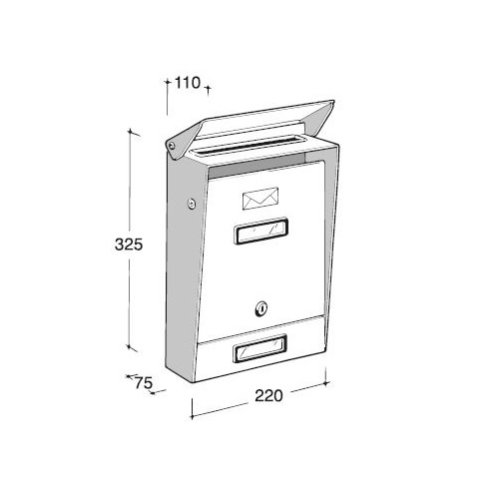 Cassetta postale Silmec 10-001 in acciaio inox con tetto apribile