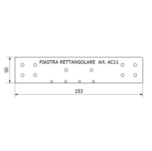 Piastra di montaggio AC11 per chiudicancello pedonale OMV GTS48C