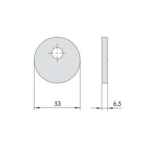 CISA 06458.20.B1 borchia tonda ø 53 mm in ottone cromo satinato