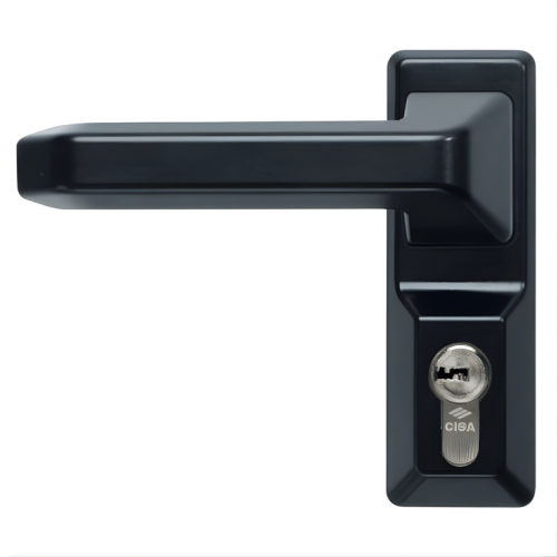 Maniglia Placca ribassata comando esterno antipanico Cisa ALPHA 07A78.36.0 - - nero