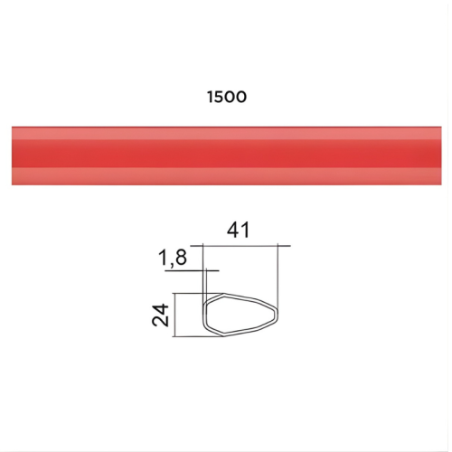 Barra orizzontale maniglione antipanico 1500 mm Cisa ALPHA 07A07.25.0 - - rosso RAL 3000