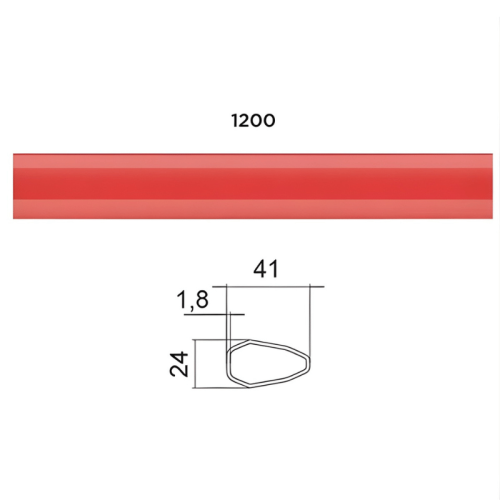 Barra orizzontale maniglione antipanico 1200 mm Cisa ALPHA 07A07.22.0 - - rosso RAL 3000