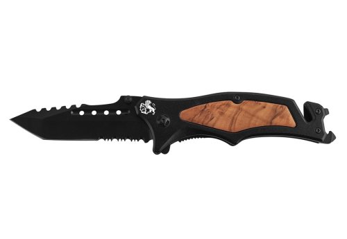Coltello tascabile cm 21 manico in alluminio e inserti legno Ausonia 26611