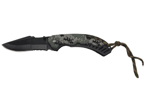 Coltello tascabile Ausonia 26372 lama acciaio inox e manico mimetico