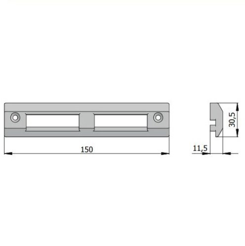 Contropiastra in nylon nero Omec 02886N per profili R40-R50