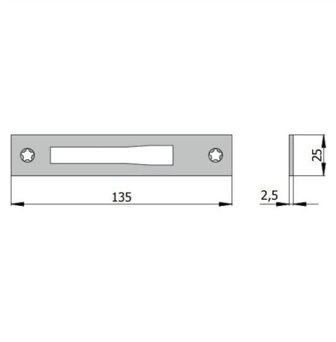 Contropiastra piana in acciaio inox Omec 02544/X