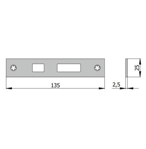 Contropiastra piana in acciaio inox Omec 02549/X