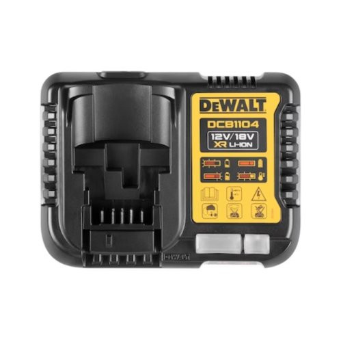 Caricabatteria Dewalt DCB1104, per batterie XR 10.8V, 12V, 14.4V, 18V