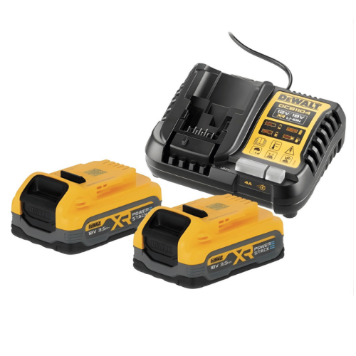 DEWALT DCKB1104S2-QW kit 2 batterie 18V Powerstack 3,5Ah + caricabatteria XR Lion
