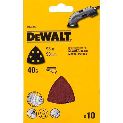 Dewalt DT3090-QZ carta abrasiva G40 per multiutensili (10 pezzi)