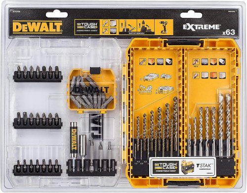 Dewalt DT70759-QZ punte hss e muratura + inserti avvitare (63 pezzi)