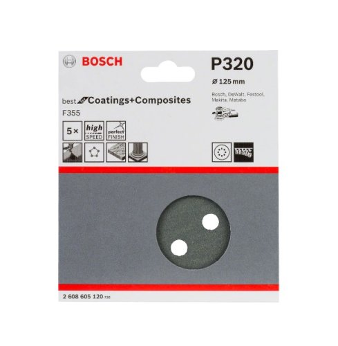Dischi abrasivi ø 125 mm grana 320 Bosch 2608605120 (5 pezzi)