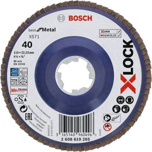 Disco lamellare ø 115 mm Bosch X-LOCK X571 Best Metal - G 40
