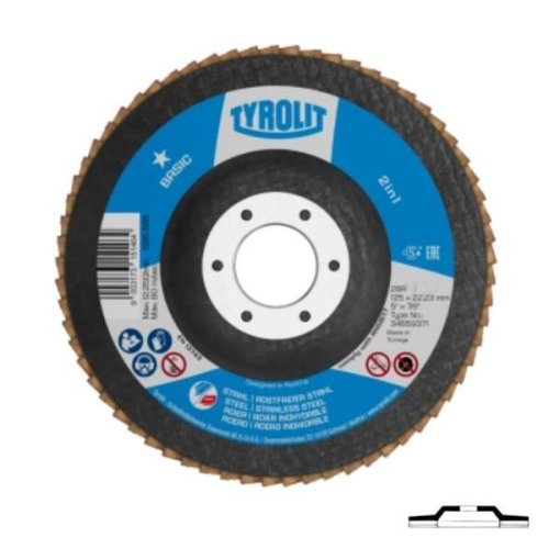 Disco lamellare ø 115 mm per acciaio e acciaio inossidabile TYROLIT 2in1 BASIC - G 40