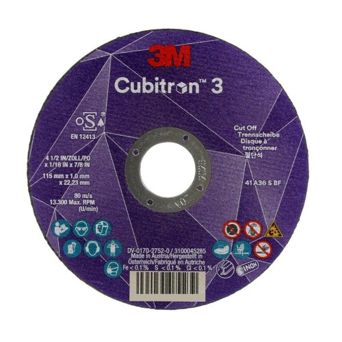Disco da taglio 3M Cubitron (3) 86616, grana 60+ ø mm 115x1x22.23
