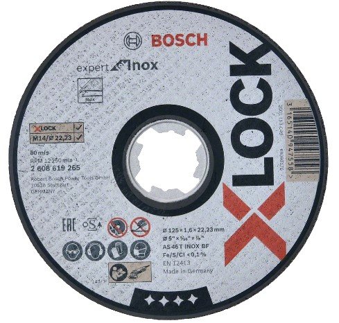 Bosch Accessories 2608621765 Disque Abrasif À Lamelles X-lock, Métal,  Coudé, G 80, X571, 115 Mm, K80 Ø 115 Mm 1