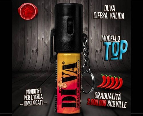 Spray antiaggressione potente al peperoncino (2.000.000 Scoville) DIVA TOP 15ml - - CLASSIC