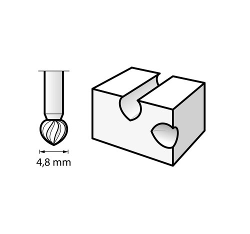 Set 2 frese sfera ad alta velocità ø 4,8 mm Dremel (192)