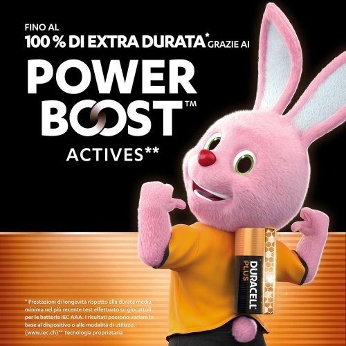 Batterie Alcaline Duracell Plus POWER BOOST AA Stilo LR6/MN1500 - 4 pezzi