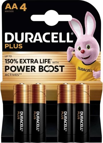 Batterie Alcaline Duracell Plus POWER BOOST AA Stilo LR6/MN1500 - 4 pezzi