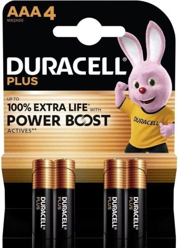Batterie Alcaline Duracell Plus POWER BOOST AAA Mini Stilo 1,5V MN2400 - 4 pezzi