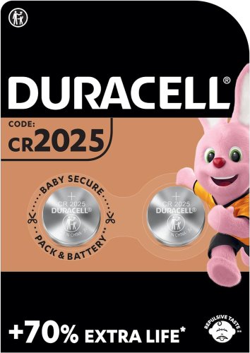 Batteria a bottone Duracell CR2025 litio Baby Secure (2 pezzi)