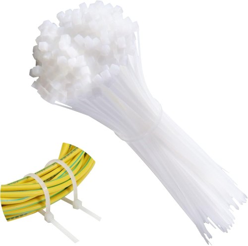 Fascette stringicavo in nylon per cablaggio (100 pezzi)  - - bianco - mm 3,5x200