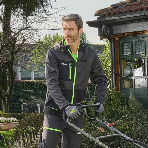 Felpa da lavoro U-POWER GALAXY FU275RL grigio asfalto-verde - taglia S