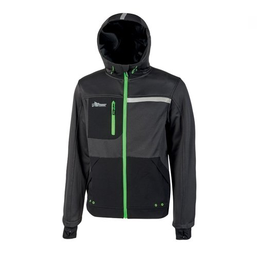 Felpa da lavoro U-POWER GALAXY FU275RL grigio asfalto-verde - taglia S
