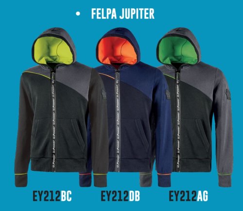 UPOWER felpa zip Jupiter EY212BC nero - taglia M