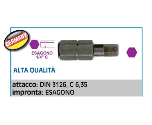 Inserti a brugola per avvitare 1/4" Fermec L25 mm - mm 1,5