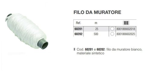 Filo da muratore Metrica sintetico bianco - mt 25