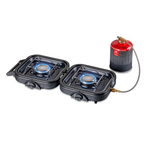 Fornello da campeggio pieghevole a doppia fiamma Kemper 104981N