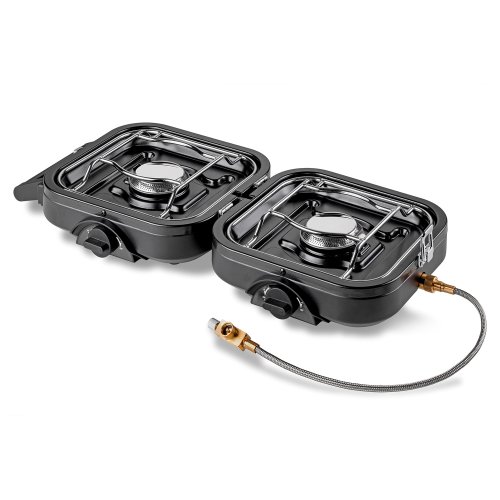 Fornello da campeggio pieghevole a doppia fiamma Kemper 104981N