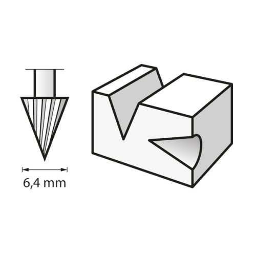 Set 2 frese coniche alta velocità ø 6,4 mm Dremel (125)