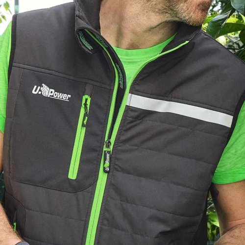 Gilet da lavoro uomo idrorepellente Upower Wall FU278RL grigio-verde - taglia S