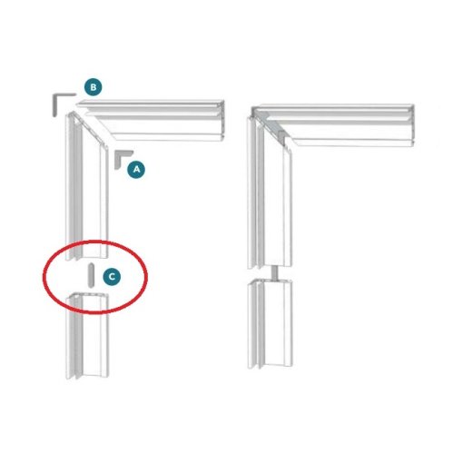 Giunzione metallica lineare tipo C DeFAVERI per controtelaio C1 SUPER