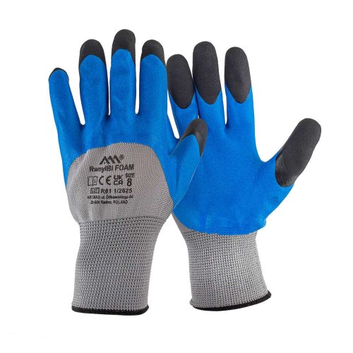 Guanti da lavoro Richmann a doppio rivestimento in lattice blu - taglia 9