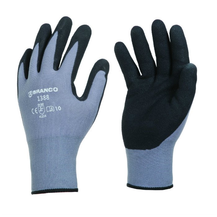 Guanti da lavoro nylon Spandex + dorso Nitrile - taglia 8 (M) - Cod. 1388-8  - ToolShop Italia