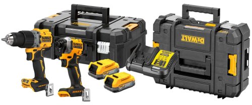 Dewalt DCK2050E2T-QW Kit 18V Powerstack trapano + avvitatore impulsi 1/4"