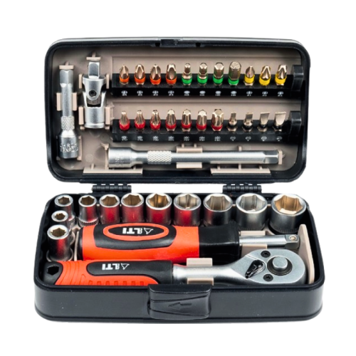 Set inserti e bussole 38 pezzi con cricchetto 1/4" Krino 66012010