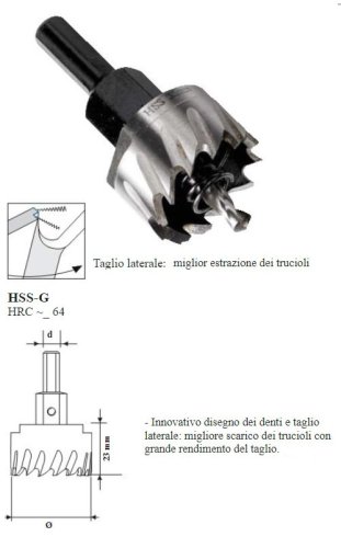 Fresa a tazza Krino 21001 HSS-G rettificata - ø mm 12,0