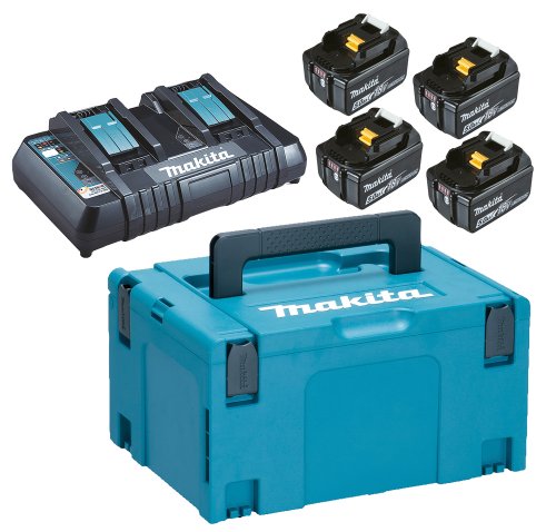 MAKITA 197626-8 KIT ENERGY LXT 4 batterie 18V 5Ah + caricabatterie + valigetta MAKPAC 3