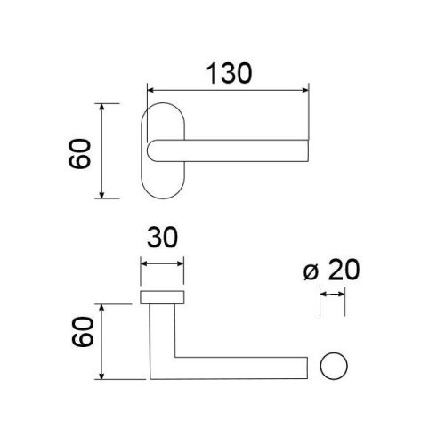 Maniglia doppia Comunello HEXT serie PARIGI in acciaio inox 304 rosetta ovale