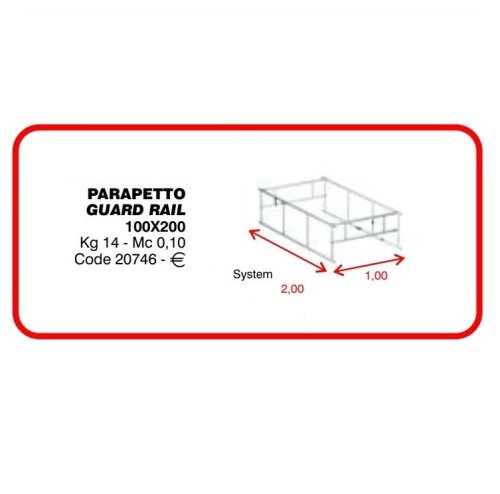 Parapetto per ponteggio Marchetti serie System 100x200