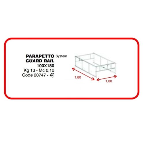 Parapetto completo per ponteggio Marchetti serie System 100x180