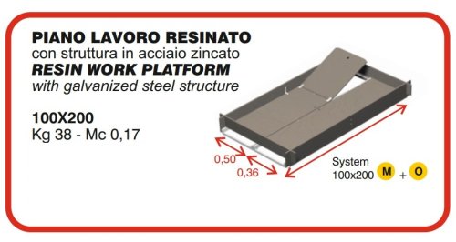 Piano di lavoro con botola Marchetti (50022) per ponteggio System 100x200